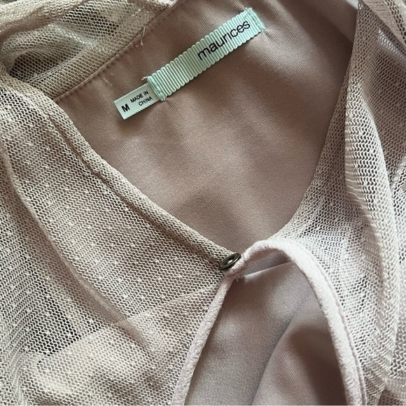 ⭐️BOGO FREE⭐️ MAURICE’S Sheer Top Trapeze Dress with Mesh Yoke Medium - Picture 12 of 12